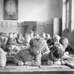 Children writing on slates - 1934