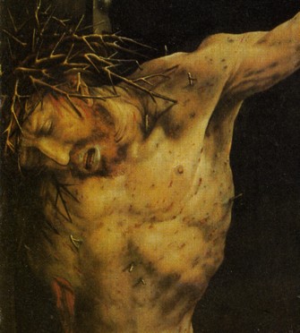 Fig. 1b. Grünewald, Isenheim Altarpiece, First view (Crucifixion), details.