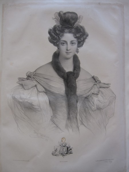 Fig. 24. Henri Grévedon, Le Miroir des dames, ou Nouvel alphabet français, “O”, Paris, 1834, lithograph in black on wove paper, 51.0 x 39.5 cm (Bibliothèque nationale de France, Paris)