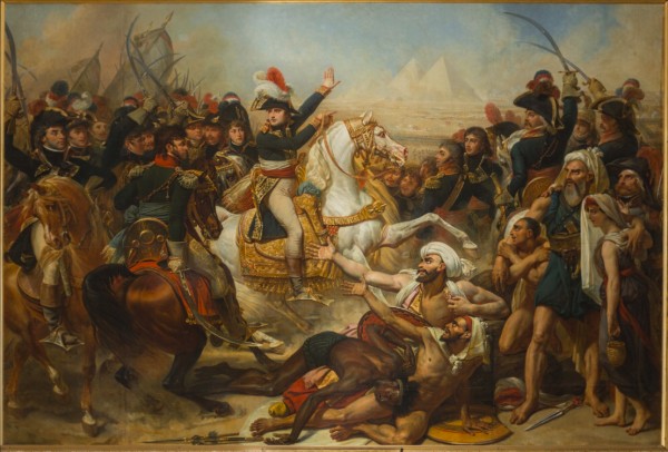 Fig. 2. Antoine-Jean Gros, enlargements by August-Hyacinthe Debay, The Battle of the Pyramids (Bataille des Pyramides, 21 juillet 1798), 1810. Oil on canvas, 389 x 311 cm. Musée national des châteaux de Versailles et de Trianon, Versailles.